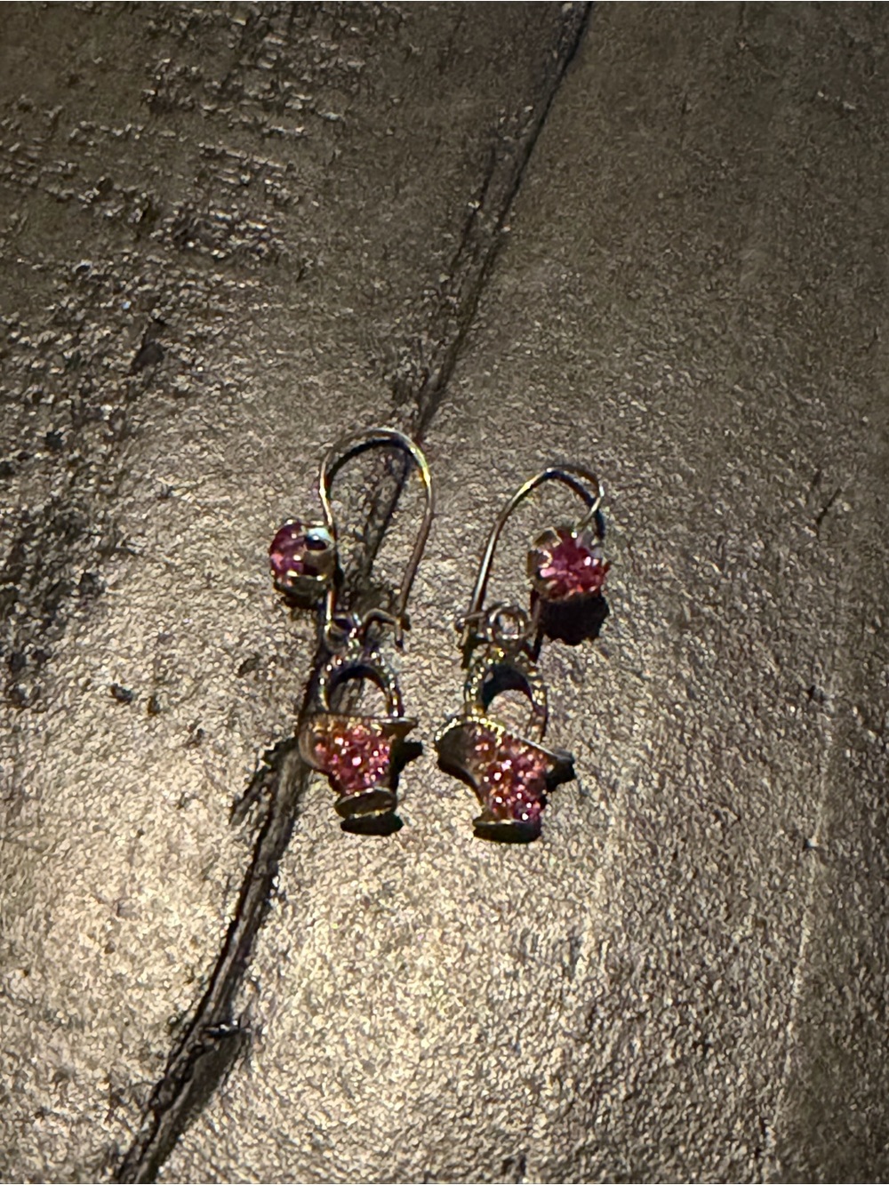 Vintage Pink Basket Charm Drop Earrings - Women Jewelry
